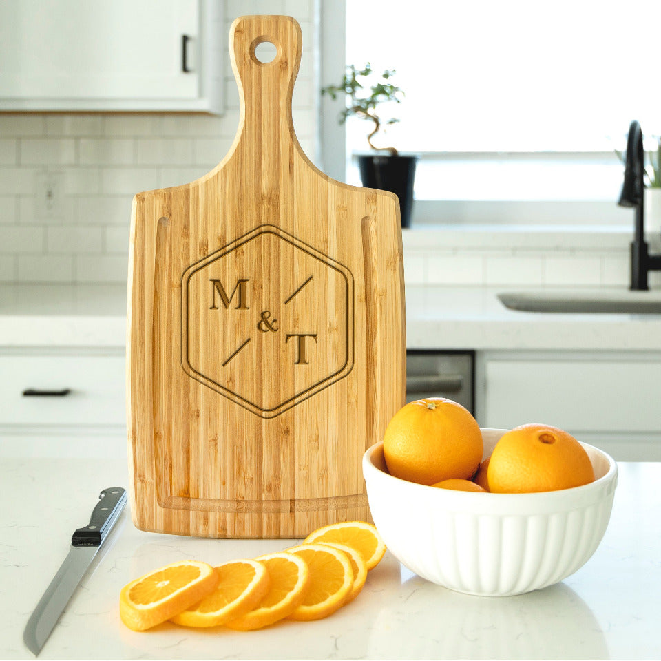 Personalized Cutting Board  Grooved Bamboo Serving Board – Qualtry