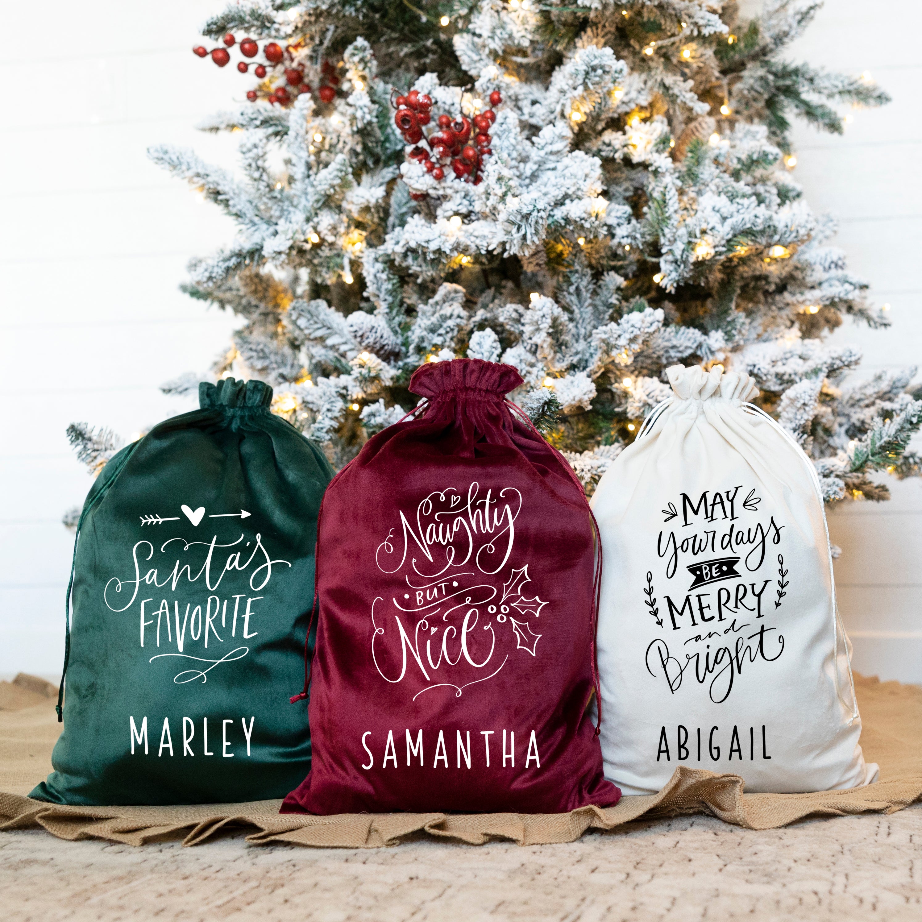 39 style Personalized Christmas Santa Sack Large Canvas Gift Bag