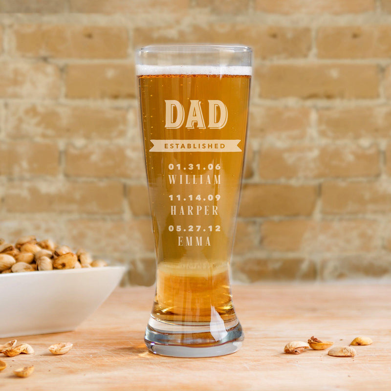 Personalized Grand Pilsner Glass for Dad -  - Lazerworx