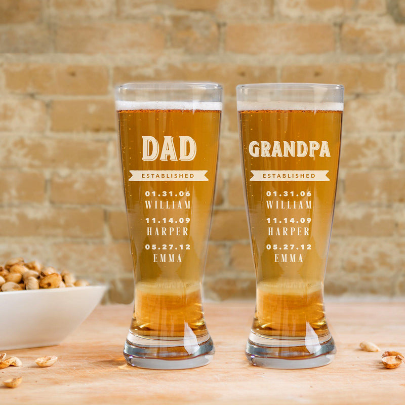 Personalized Grand Pilsner Glass for Dad -  - Lazerworx