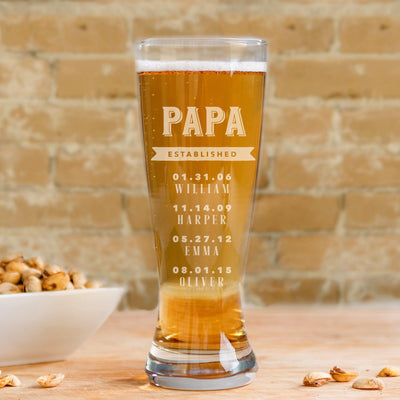 Personalized Grand Pilsner Glass for Dad -  - Lazerworx