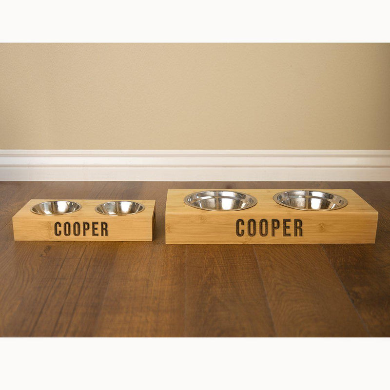 Personalized Dog and Cat Feeding Stands with Bowls -  - Completeful