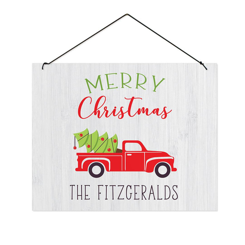 Personalized Red Truck Christmas Wall Hanger -  - Gifts For You Now