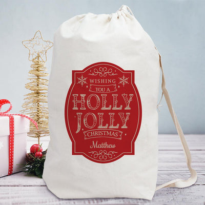 Personalized Holly Jolly Santa Bag -  - Gifts For You Now