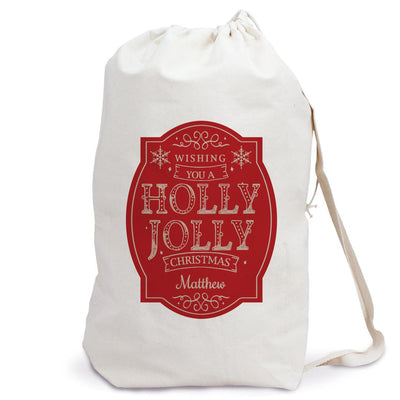 Personalized Holly Jolly Santa Bag -  - Gifts For You Now