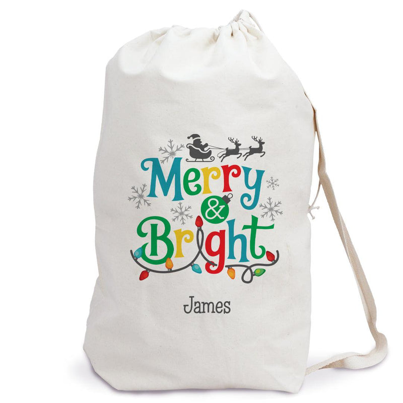 Personalized Merry and Bright Santa Sack -  - Gifts For You Now