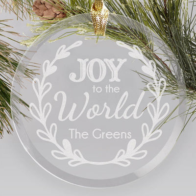 Personalized Joy to the World Large Wood Ornament -  - Gifts For You Now