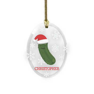 Personalized Pickle with Santa Hat Ornament -  - Gifts For You Now