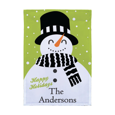 Personalized Happy Holidays Snowman Garden Flag -  - Gifts For You Now