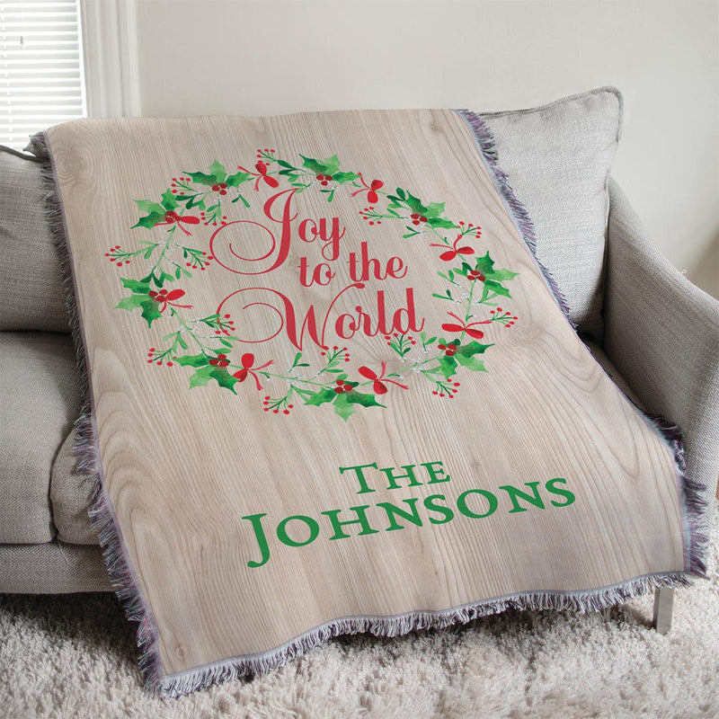 Personalized Joy to the World Throw -  - Gifts For You Now