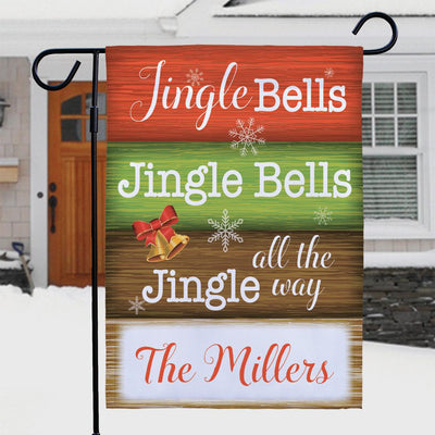 Personalized Jingle Bells Garden Flag - Print One Side - Gifts For You Now