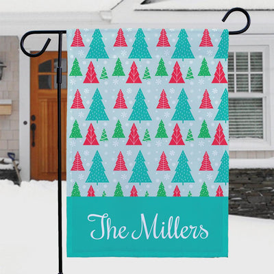 Personalized Christmas Trees Garden Flag - Print One Side - Gifts For You Now