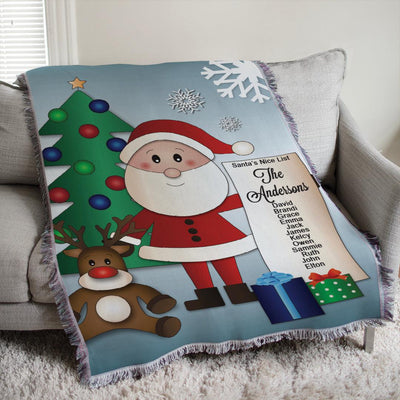 Personalized Santa's List Afghan Throw Blanket -  - Gifts For You Now