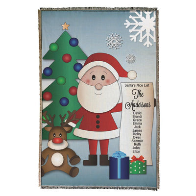 Personalized Santa's List Afghan Throw Blanket -  - Gifts For You Now