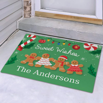 Personalized Sweet Wishes Gingerbread Doormat -  - Gifts For You Now