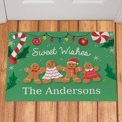 Personalized Sweet Wishes Gingerbread Doormat -  - Gifts For You Now