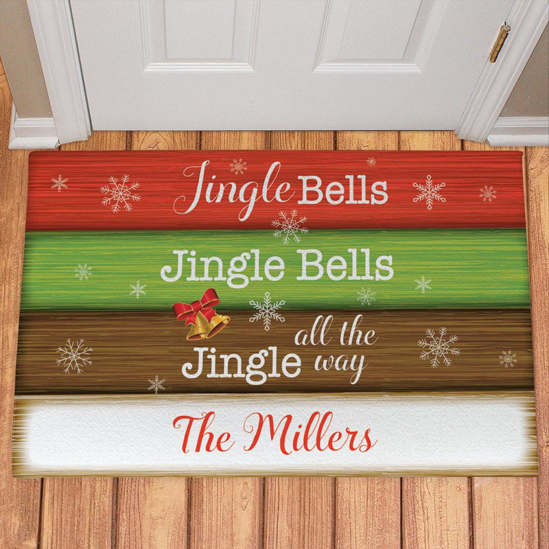 Personalized Jingle Bells Doormat - 18x24 - Gifts For You Now