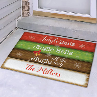 Personalized Jingle Bells Doormat -  - Gifts For You Now