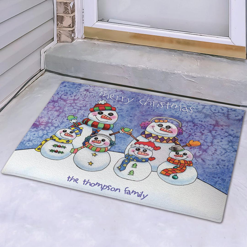 Personalized Snowman Family Doormat -  - Gifts For You Now