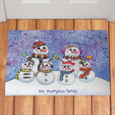 Personalized Snowman Family Doormat -  - Gifts For You Now