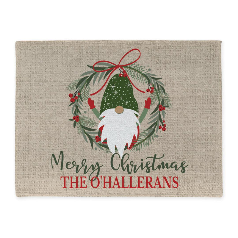 Personalized Merry Christmas with Burlap Gnome Doormat -  - Gifts For You Now