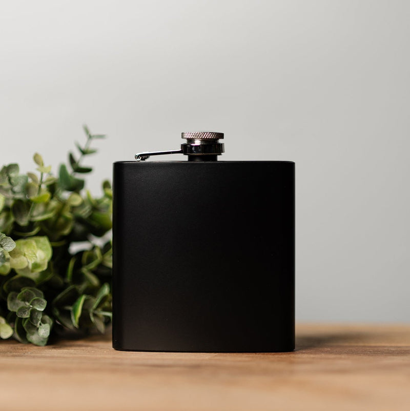 Personalized Happy Birthday Matte Black Flasks