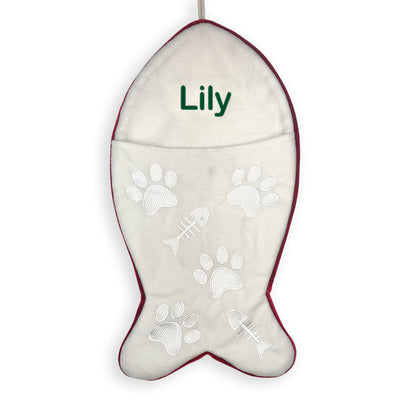 Personalized Fish Shaped Cat Stocking -  - Gifts For You Now