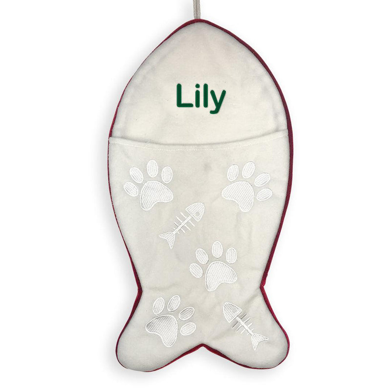 Personalized Fish Shaped Cat Stocking -  - Gifts For You Now