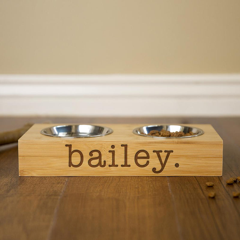 Personalized Dog and Cat Feeding Stands with Bowls -  - Completeful