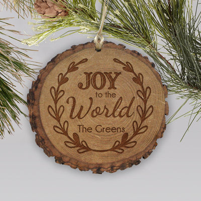 Personalized Joy to the World Wood Ornament -  - Gifts For You Now