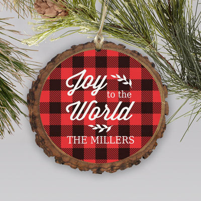 Personalized Joy to the World Round Barky Ornament -  - Gifts For You Now