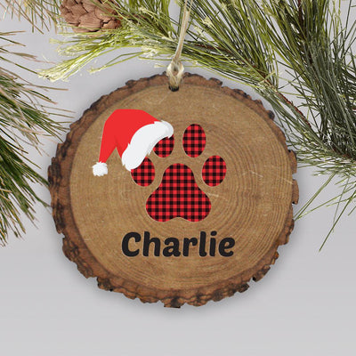 Personalized Santa Hat Wood Round Ornament -  - Gifts For You Now