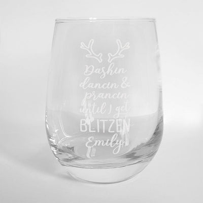 Personalized Until I Get Blitzen Wine Glass -  - Gifts For You Now