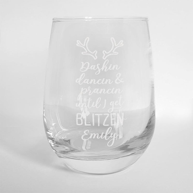 Personalized Until I Get Blitzen Wine Glass -  - Gifts For You Now