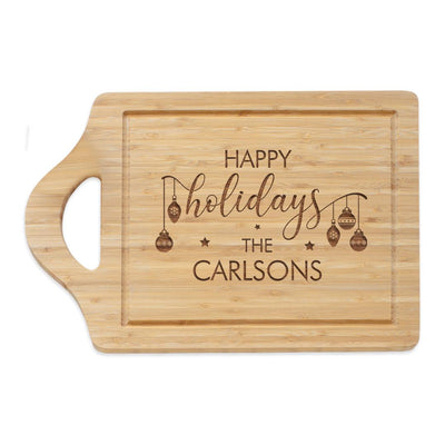 Personalized Happy Holidays Large Bambooo Cutting Board -  - Gifts For You Now