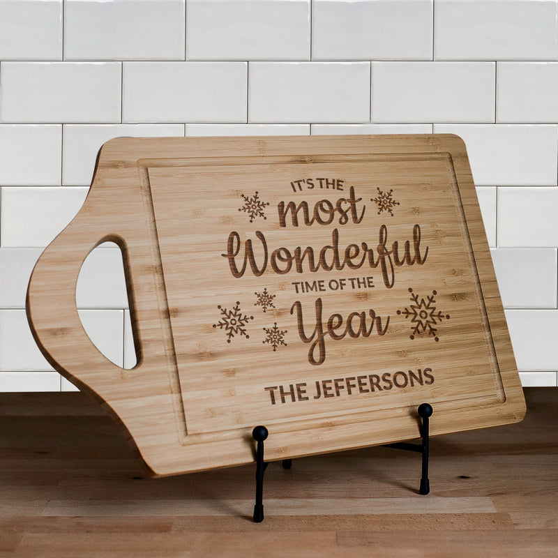 Personalized Most Wonderful Time of the Year Bamboo Cutting Board -  - Gifts For You Now