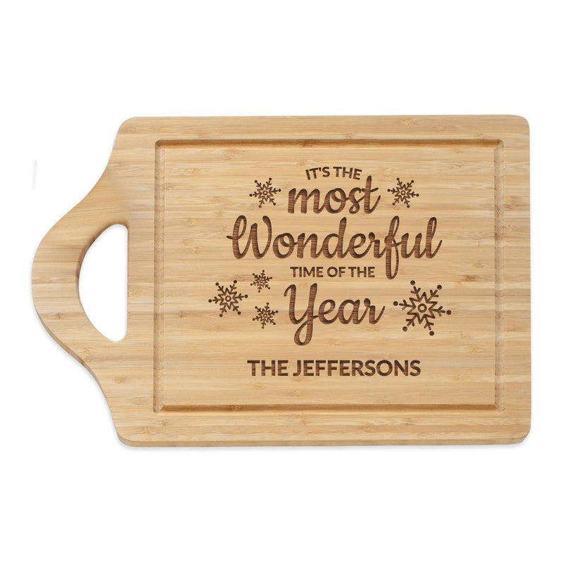 Personalized Most Wonderful Time of the Year Bamboo Cutting Board -  - Gifts For You Now