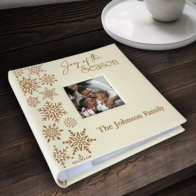 Personalized Joy of the Season Cream Leatherette Photo Album -  - Gifts For You Now