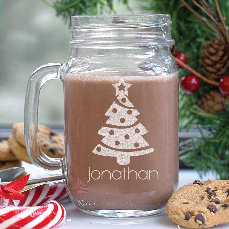 Personalized Christmas Tree Mason Jar -  - Gifts For You Now