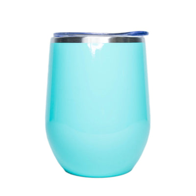 Personalized Cheers Wine Birthday Tumblers 12oz - Teal - Completeful