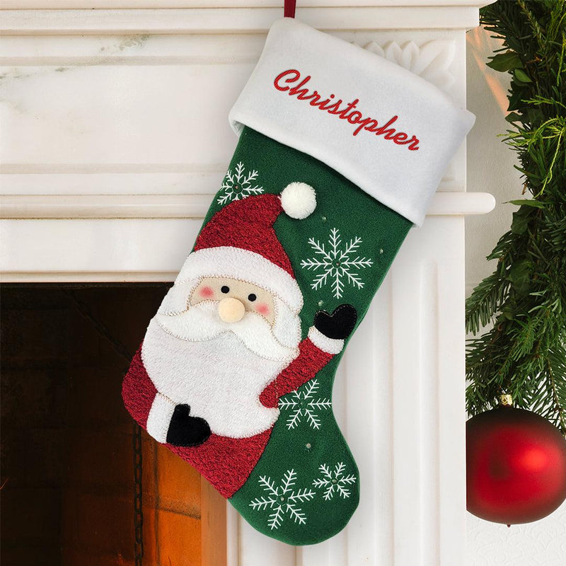 Personalized Red Thread Santa Stocking -  - Gifts For You Now