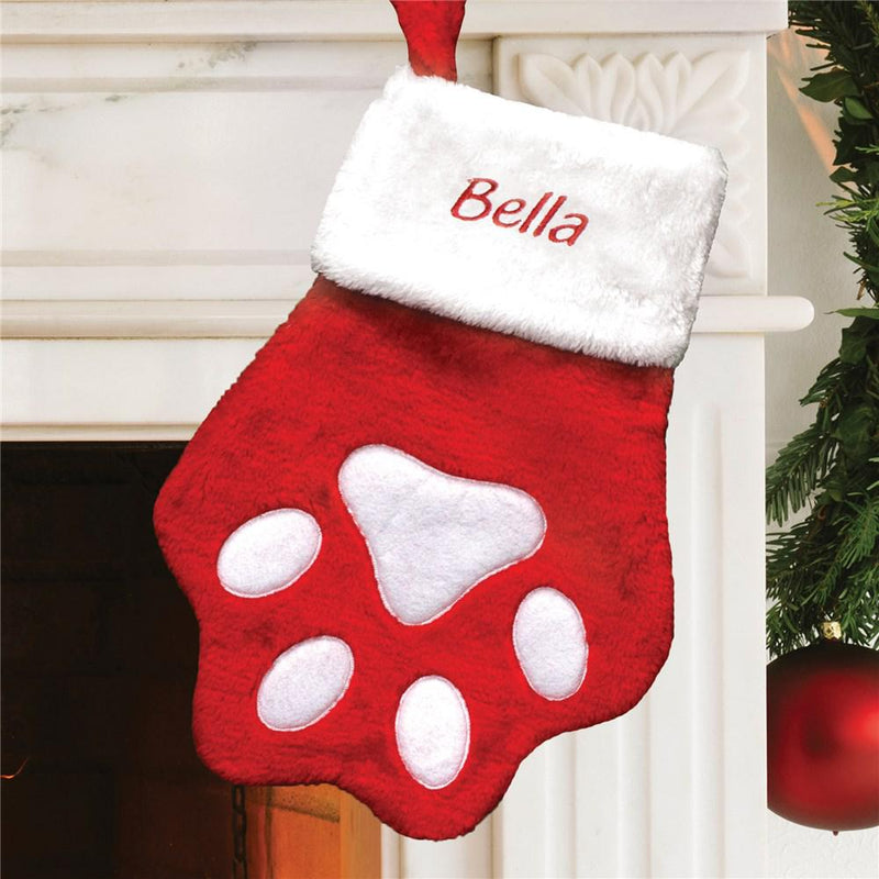 Personalized Paw Christmas Stocking -  - Gifts For You Now