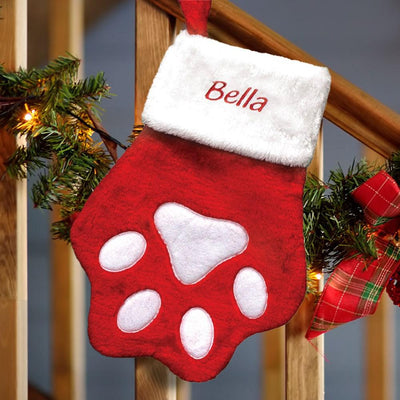 Personalized Paw Christmas Stocking -  - Gifts For You Now