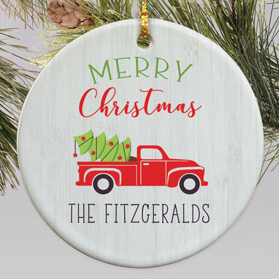 Personalized Red Truck Christmas Ornaments -  - Gifts For You Now