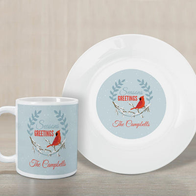 Personalized Seasons Greetings Plate and Mug Set -  - Gifts For You Now