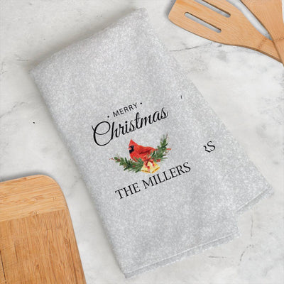 Personalized Merry Christmas Cardinal / Velour Hand/Sports Towel -  - Gifts For You Now