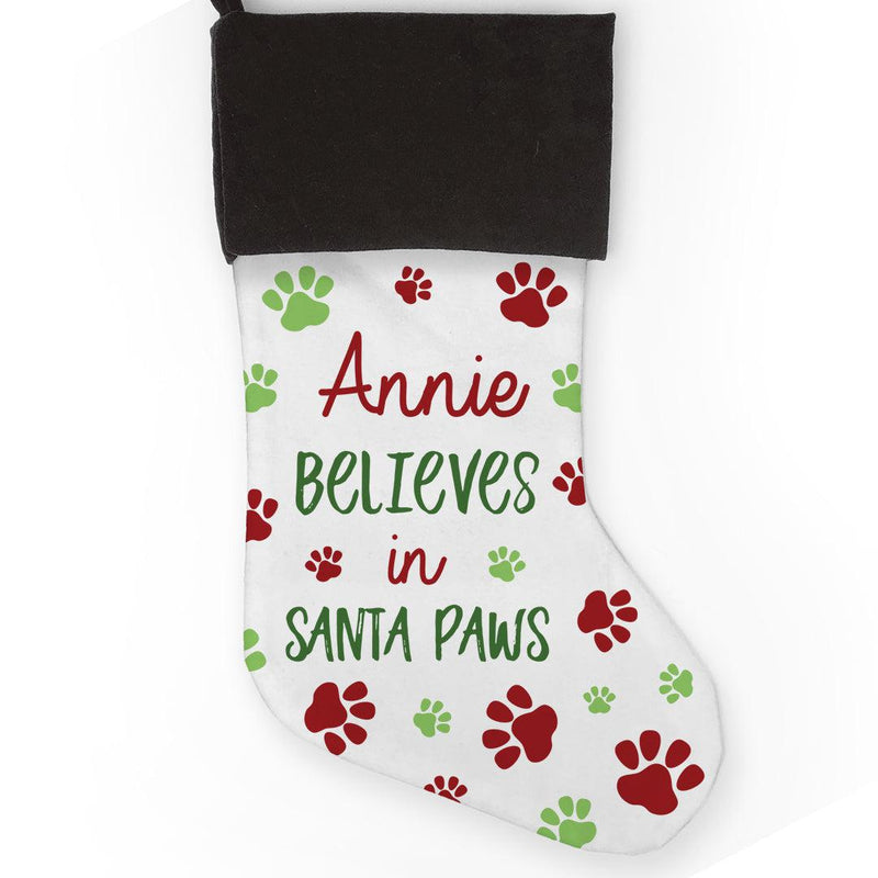 Personalized Believes in Santa Paws Stocking -  - Gifts For You Now