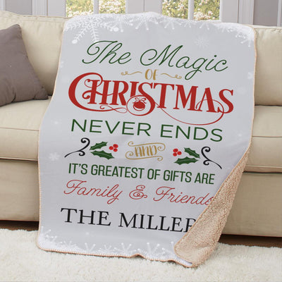 Personalized Magic of Christmas Sherpa Blanket -  - Gifts For You Now