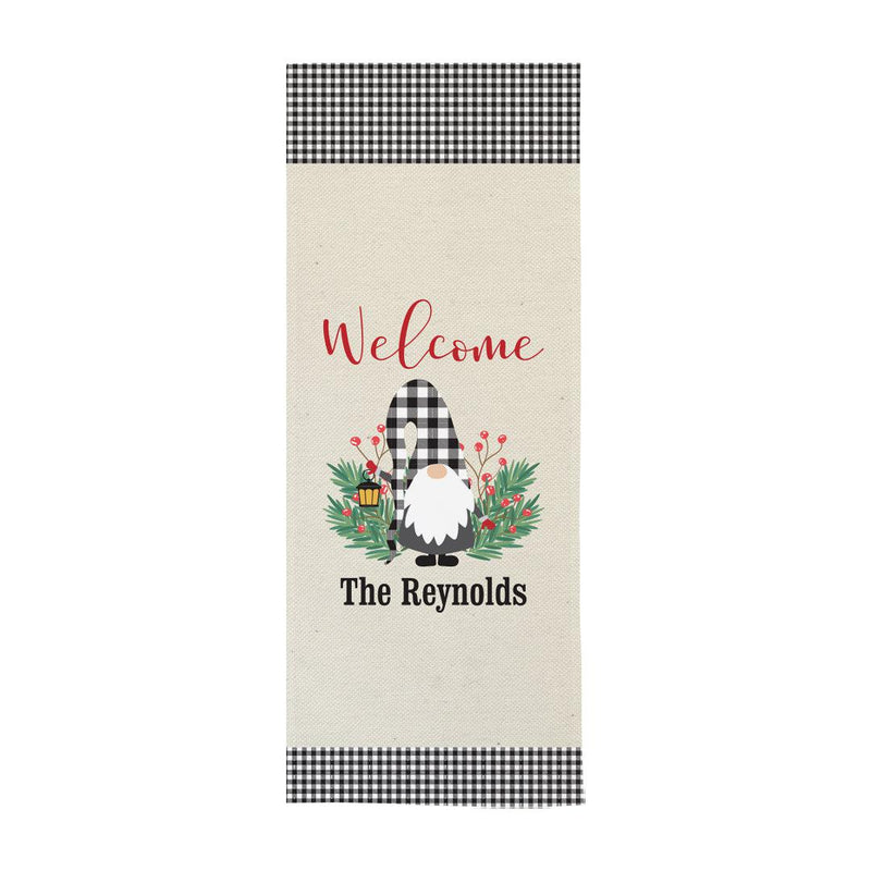 Personalized Welcome Gingham Gnome Wall Hanging -  - Gifts For You Now