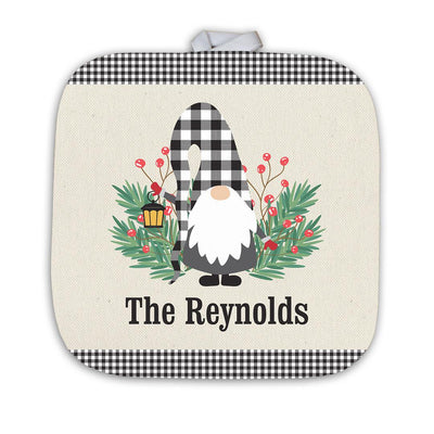 Personalized Welcome Gingham Gnome Potholder -  - Gifts For You Now